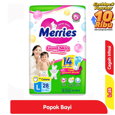 Promo Merries Good Skin Popok Celana Bayi L 28 pcs Alfamart