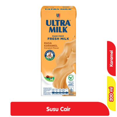 Promo Ultra Milk Susu UHT Karamel Kotak 200 ml Alfamart