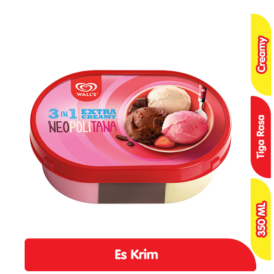 Promo Wall's Es Krim 3 in 1 Extra Creamy Neopolitana 350 ml Alfamart