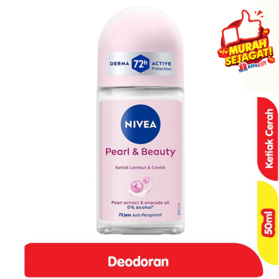 Promo Nivea Pearl & Beauty Deodoran Roll On Wanita 50 ml Alfamart