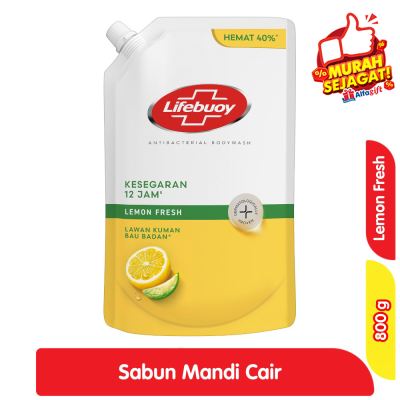 Promo Lifebuoy Sabun Mandi Cair Anti Bakteri Lemon Fresh 800 g Alfamart