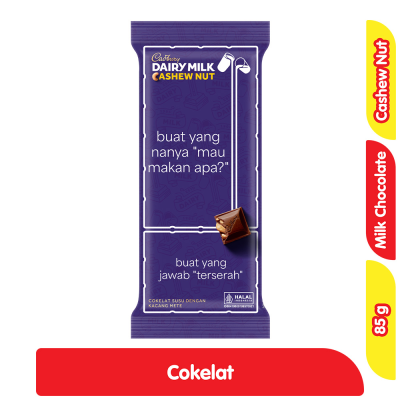 Promo Cadbury Dairy Milk Cokelat Susu Cashew Nut 85 g Alfamart