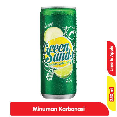 Promo Green Sands Minuman Karbonasi Lime & Apple Kaleng 250 ml Alfamart