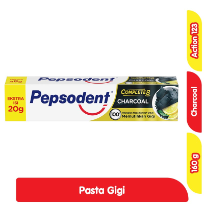 Promo Pepsodent Action 123 Nature Essential Pasta Gigi Charcoal 160 g Alfamart