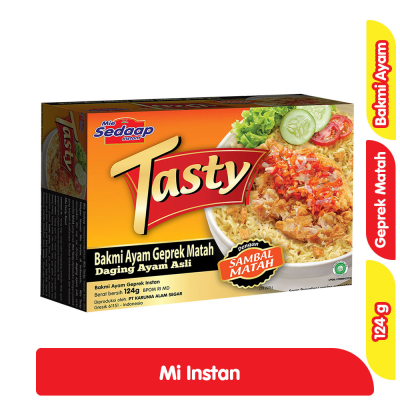 Sedaap Tasty Mi Instan Bakmi Ayam Geprek Matah 124 g