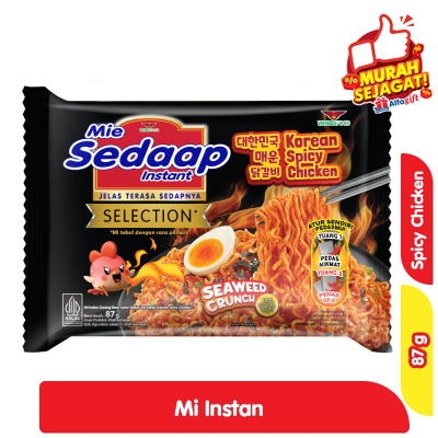 Promo Sedaap Mi Instan Goreng Selection Korean Ayam Pedas 87 g Alfamart
