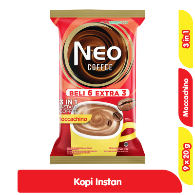 NEO Coffee Kopi Moccachino 3 in 1 Sachet 9 x 20 g
