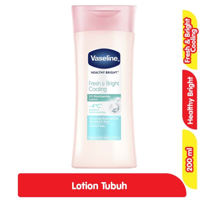 Promo Vaseline Healty Bright Lotion Pelembap Tubuh Fresh & Cooling Bright 200 ml Alfamart
