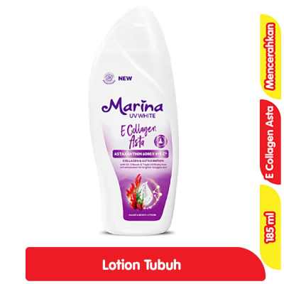 Promo Marina UV White Lotion Pelembap Tubuh E Collagen Asta 185 ml Alfamart