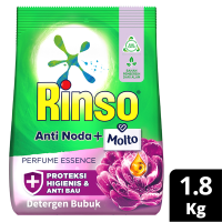Promo Harga Rinso Anti Noda Deterjen Bubuk + Molto Purple Perfume Essence 1800 gr - Alfamart