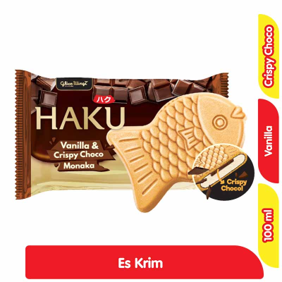 Promo Glico Wings Haku Es Krim Monaka Vanila & Cokelat Krispi 100 ml Alfamart