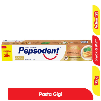 Pepsodent Action 123 Pasta Gigi Siwak & Mint 150 g + 25 g