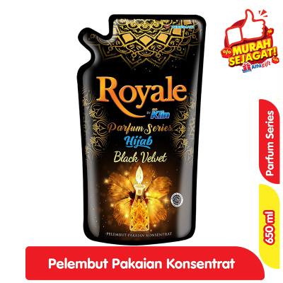 Promo Royale by So Klin Hijab Pelembut & Pewangi Pakaian Black Velvet Refill 600 ml Alfamart