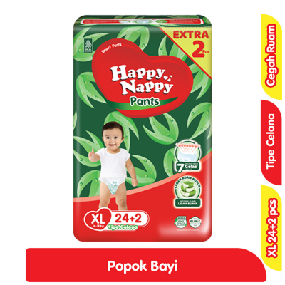 Promo Happy Nappy Smart Pants Popok Celana Bayi XL 24 + 2 pcs Alfamart