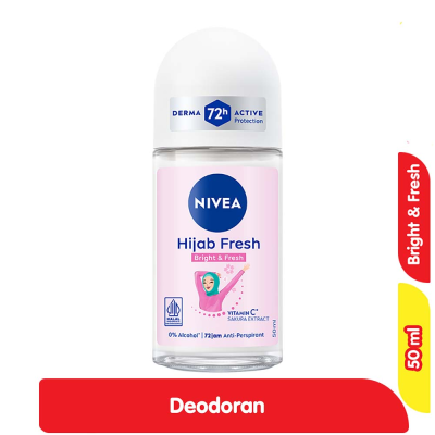 Promo Nivea Deodoran Roll On Wanita Hijab Bright & Fresh 50 ml Alfamart