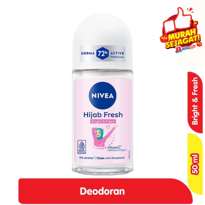 Promo Nivea Deodoran Roll On Wanita Hijab Bright & Fresh 50 ml Alfamart