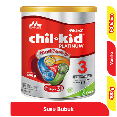 Promo Morinaga chil-kid 3 Platinum Susu Bubuk Pertumbuhan Anak 1-3 Tahun Vanila 400 g Alfamart