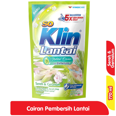 Promo So Klin Cairan Pembersih Lantai Sereh & Geranium Refill 770 ml Alfamart