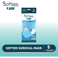 Softies Masker Surgical Mask Earloop 3 ply 5 pcs