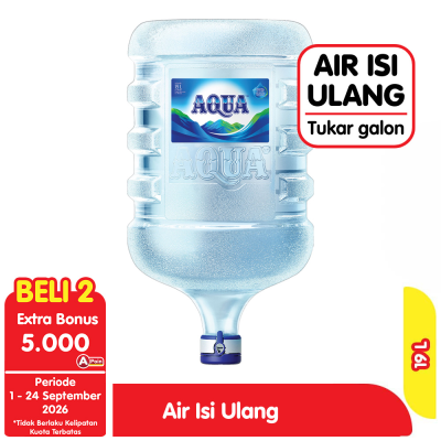 Promo Aqua Air Mineral Galon (Isi Ulang) 19 L Alfamart