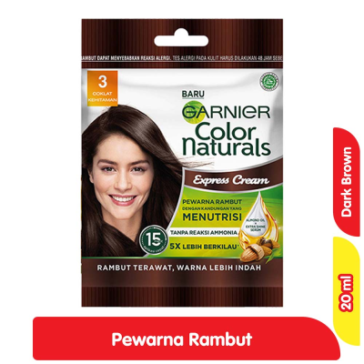 Promo Garnier Express Cream Pewarna Rambut 3 Coklat Kehitaman 20 ml Alfamart