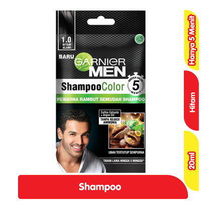 Promo Garnier Men Sampo Pewarna Rambut Hitam 20 ml Alfamart