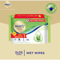 PASEO Tisu Basah Anti Bacterial 25 s Buy 1 Get 1 Free