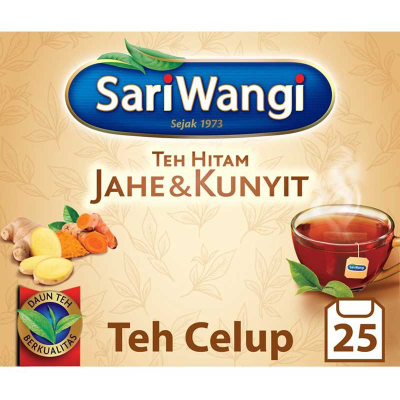 Promo Harga Sariwangi Teh Hitam Jahe & Kunyit 37 gr - Alfamart