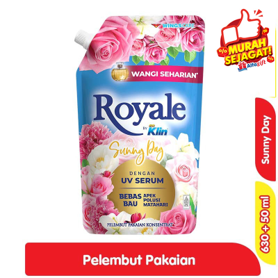 Promo Royale by So Klin Pelembut & Pewangi Pakaian Sunny Day Refill 600 ml Alfamart
