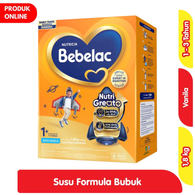 Promo Bebelac 1+ GroGreat+ Susu Bubuk Pertumbuhan Anak Vanila 1.8 kg Alfamart