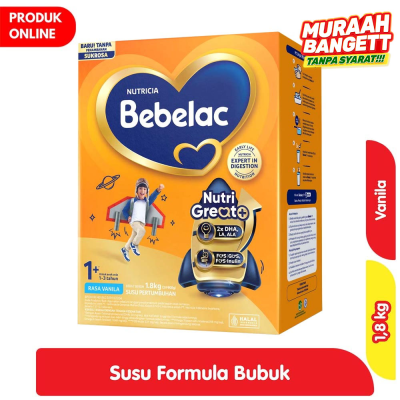 Promo Bebelac 1+ GroGreat+ Susu Bubuk Pertumbuhan Anak Vanila 1.8 kg Alfamart