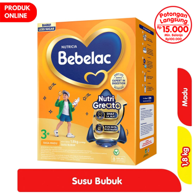 Promo Bebelac 3+ NutriGreat+ Susu Bubuk Pertumbuhan Anak Madu 1.8 kg Alfamart