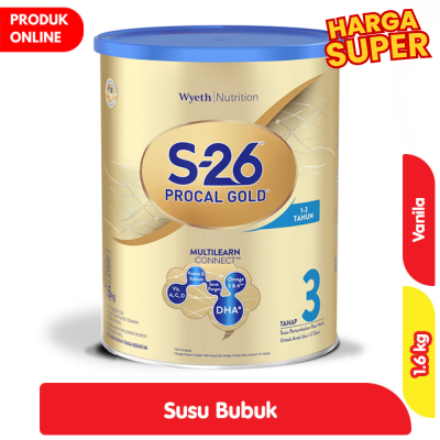 Promo S-26 Procal Gold Tahap 3 Susu Pertumbuhan Anak 1-3 Tahun Vanila 1.6 kg Alfamart