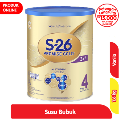 Promo S-26 Promise Gold Tahap 4 Susu Pertumbuhan Anak 3-12 Tahun Vanila 1.6 kg Alfamart