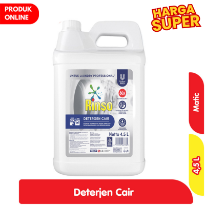 Promo Rinso Matic Professional Deterjen Cair Mesin Cuci Laundry Jerigen 4.5 L Alfamart