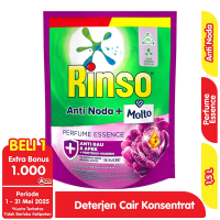 Promo Harga Rinso Liquid Detergent + Molto Purple Perfume Essence 1500 ml - Alfamart
