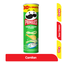 Promo Harga Pringles Potato Crisps Sour Cream & Onion 107 gr - Alfamart
