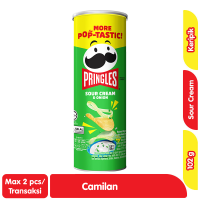 Promo Harga Pringles Potato Crisps Sour Cream & Onion 107 gr - Alfamart