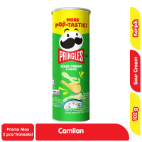 Promo Harga Pringles Potato Crisps Sour Cream & Onion 107 gr - Alfamart