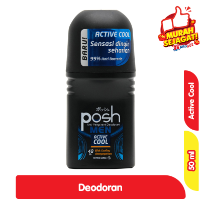 Promo Posh Deodoran Roll On Pria Active Cool 50 ml Alfamart
