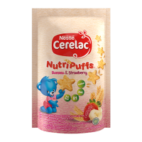 Nestle CERELAC Nutripuffs Biskuit Bayi Banana & Strawberry 25 g
