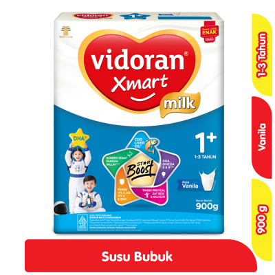 Promo vidoran Xmart 1+ Susu Pertumbuhan Anak 1-3 Tahun Vanila 900 g Alfamart