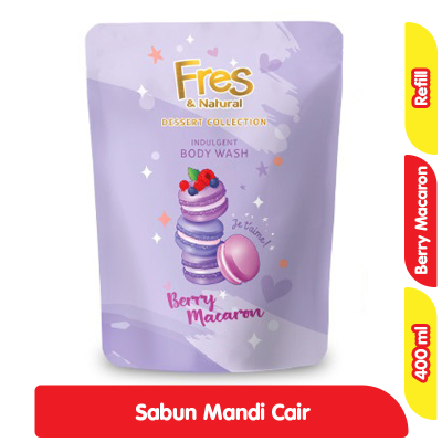 Promo Fres & Natural Dessert Collection Sabun Mandi Cair Berry Macaron Refill 400 ml Alfamart