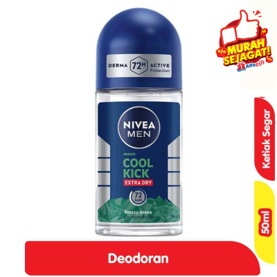 Promo Nivea Men Deodoran Roll On Cool Kick Freezy Green 50 ml Alfamart