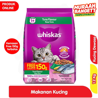 Promo Whiskas Makanan Kucing Kering Adult Tuna 1.2 kg Alfamart
