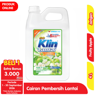 Promo So Klin Cairan Pembersih Lantai Apple & Peony Jerigen 4 L Alfamart