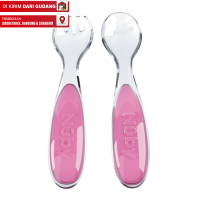 Nuby Tritan Spoon and Fork Pink