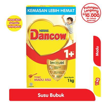 Promo Nestle Dancow 1+ Imunutri Susu Bubuk Pertumbuhan Anak 1-3 tahun Madu 1kg Alfamart