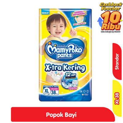 Promo MamyPoko X-tra Kering Popok Celana Bayi XL 38 pcs Alfamart