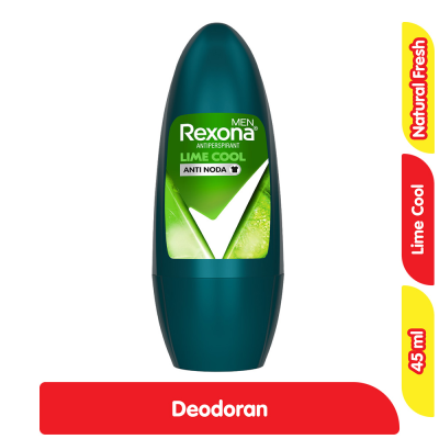 Promo Rexona Deodoran Roll On Pria Natural Fresh Lime Cool 45 ml Alfamart